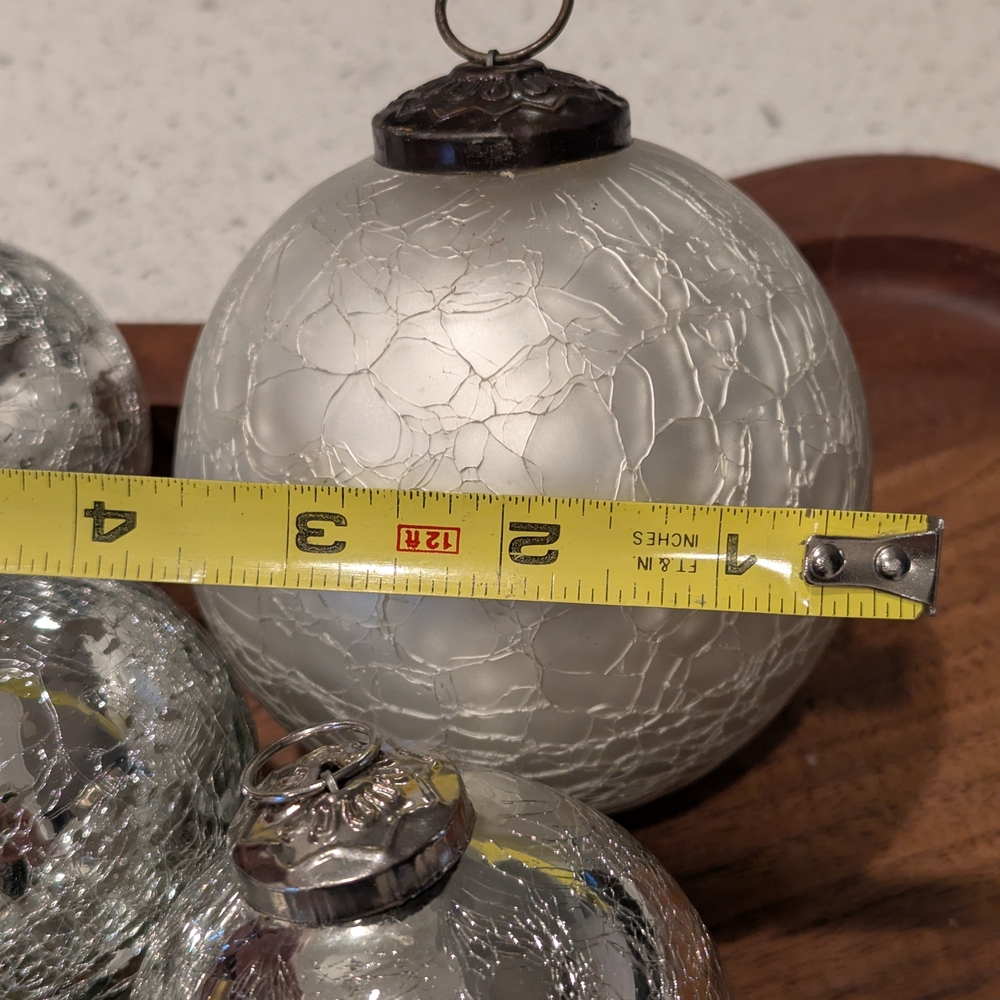 Vintage Lot of 9 Kugel Crackle Heavy Glass German Christmas‎ Tree Ornaments - Picture 6 of 8
